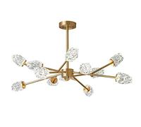 ZR98US G9 - Lig Luxury All Copper Molecular Ligs, Bedroom Living Room Ligs, Decoration Study Dining Ligs-Copper and Gram Cover 12t, Vintage Chandeliers