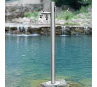 ZR98US Garden Water Column with Faucet, Freestanding Outdoor Hose Stand, Metal Water Fountain Hydrant for Irrigation and Washing