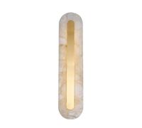ZR98US Geometric Alabaster, Marble Stone Light 3-Color Dimmable Wall Lamp for Bedroom Living Room Kitchen Foyer(Oval)