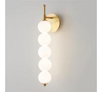 ZR98US Glass Beaded Lamp, Linear All Copper Wall for Bedroom Hallway Bathroom Nursery Entryway(White,5 Light)