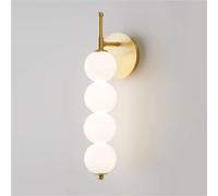 ZR98US Glass Beaded Lamp, Linear All Copper Wall for Bedroom Hallway Bathroom Nursery Entryway(White,5 Light)