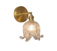 ZR98US Glass Flower, Vintage Nordic Mounted Light 180° Adjustable Wall Lamp for Bedroom Living Room Hallway Kitchen(Clear)