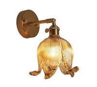 ZR98US Glass Flower, Vintage Nordic Mounted Light 180° Adjustable Wall Lamp for Bedroom Living Room Hallway Kitchen(Clear)
