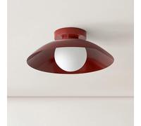 ZR98US Globe Glass Lamp, Semi-Flush Mount Light Dimmable Ceiling for Kitchen Hallway Porch(Black)