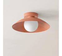 ZR98US Globe Glass Lamp, Semi-Flush Mount Light Dimmable Ceiling for Kitchen Hallway Porch(Black)