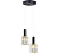 ZR98US Gold MI-NI Pendant Island Bar Farmhouse Black Crystal Small Chandeliers Lamp Single Ceiling Hanging Light Fixture, Chandelier