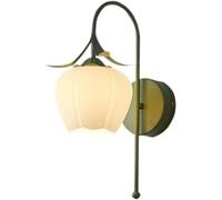 ZR98US Green Flower, Nordic Mid Century Lamp Milk Glass Wall Lampshade for Bedroom Living Room Hallway Farmhouse