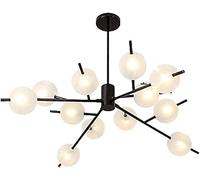 ZR98US Industrial Rustic Sputnik G9 Pendant Compatible with Farmhouse Hanging Ceiling Light Adjustable Height Black and Gold Finish, Chandelier