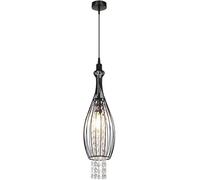 ZR98US Iron Art Crystal Pendant American Style Hanging Lamps Retro Ceiling Lamp with -15.76 inches High - Illumination Lights Fixture, Chandelier