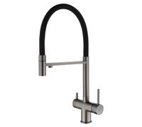 ZR98US Kitchen Mixer Tap with Pull Out Spray - 3 in 1 Drinking Water Filter Tap for Kitchen Sink, Double Handle, Double Water Outlet for Enhanced Convenience