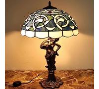 ZR98US Lamp Touch Bedside Table Lamps roomGlass Lampshade Antique Bed Headlights are Suitable for Living Room Bedroom Desk Decoration(Color:A,Size:Buttons)
