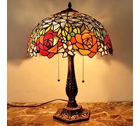 ZR98US Lamp Touch Bedside Table Lamps roomGlass Lampshade Antique Bed Headlights are Suitable for Living Room Bedroom Desk Decoration(Color:A,Size:Buttons)