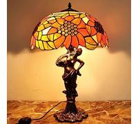 ZR98US Lamp Touch Bedside Table Lamps roomGlass Lampshade Antique Bed Headlights are Suitable for Living Room Bedroom Desk Decoration(Color:A,Size:Buttons)