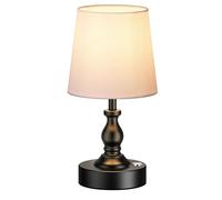 ZR98US Lampe Table à LED sans Un Fil, alimenté par Batterie Rechargeable, 3 Niveaux de luminosité, pour Le Patio, Restaurant adapté Salon, dortoir, au Bureau (Noir Mat)