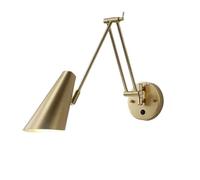 ZR98US Long Arm, Industrial Iron Lamp Adjustable Angle Wall Light for Indoor Kitchen Hallway Bedroom(Gold)