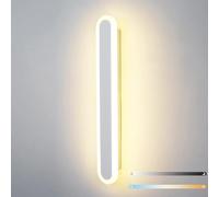 ZR98US Long Strip Light, Acrylic Lamp 3 Color Dimmable Wall for Living Room Bedroom Balcony Study(White,80cm/31.4in)