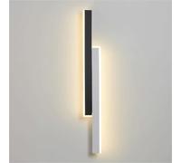 ZR98US Long Strip, Linear Light 3-Color Dimmable Wall Lamp for Living Room Bedroom Bedside Corridor(Black White,40cm/15.74in)