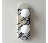 ZR98US Long Strip Marble, Nordic Oval Stone White Globe Glass Wall Lamp for Living Dining Room Stairs Bedroom(2 Light)