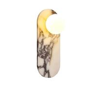 ZR98US Long Strip Marble, Nordic Oval Stone White Globe Glass Wall Lamp for Living Dining Room Stairs Bedroom(2 Light)