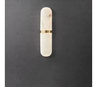 ZR98US Marble Long Strip Lamp, White Alabaster Brass Wall Light for Bedroom Living Room Foyer Porch Bar(Dark)