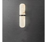 ZR98US Marble Long Strip Lamp, White Alabaster Brass Wall Light for Bedroom Living Room Foyer Porch Bar(Dark)