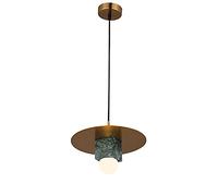 ZR98US Metal Hanging Lamps Fixture Light Source Marble Pendent Lights Single Head Indoor Bedroom Bedside Illumination Droplight, Chandelier
