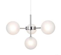 ZR98US Mid-Century Frosted Glass Globe Chandelier- Kitchen Island Ceiling Light Fixture with 4 G4 Lights -Bedroom Study Hanging Device/Rose D