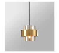 ZR98US Mid Century Glass Pendant Light Kitchen Island Ceiling Hanging Lamp Amber Grey Gold Farmhouse Chandelier