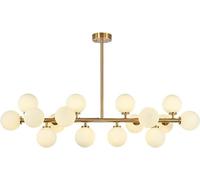 ZR98US Mid Century Pendant Lights 16-Light Globe Sputnik Chandeliers Gold Magic Bean Molecular Ceiling Hanging Chandelier