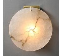 ZR98US Nordic Round Marble Lamp, Alabaster Light All Copper Wall for Living Room Bedroom Bathroom Hallway(30cm/11.8in)