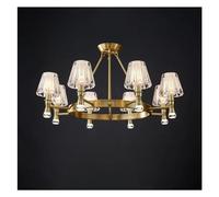 ZR98US Pendant Light Copper Gold Compatible with Living Dining Room Bedside Lamp Villa Study Hanging Lights Big Chandelier