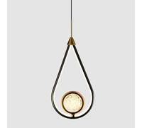 ZR98US Pendant Light Fixtures with Bubble Crystal 25W Aluminum Hanging Ceiling Fixture Adjustable Kitchen Chandelier