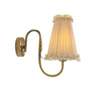 ZR98US Pleated Fabric Lamp, French Ruffled Light Retro Gooseneck Wall for Bedroom Living Room Hallway Decor