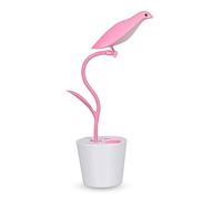 ZR98US pour Le Salon Forme d'oiseau LEM Bureau à, USB Peut être chargé Protection des Yeux Apprenez Petite Lire la Lampe Chevet de Sauvegarde d'énergie (Rose)