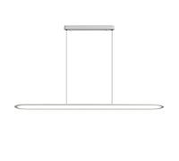 ZR98US Rectangular Chandelier Metal Light, 3 Color Mode Kitchen Island Fixture Minimalist Hanging Lamp, Living Dining Room Bedroom Office Chandeliers/Blanc/120Cm