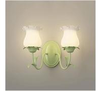 ZR98US Retro Flower Nordic Green Floral Lamp 3-Color Dimmable Wall for Bedroom Bedside Hallway Living Room(Tulip,1 Light)