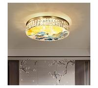 ZR98US Retro Ligs Fixture, Painted Enamel Lamp Chinese Crystal Hanging Lig Stained Glass Luxury Classic Study Master Bedroom Ceiling Lig, Chandelier