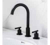 ZR98US Rotating Chrome Bathroom Sink Tap - Brass Hot/Cold Mixer, 3 Hole Basin Faucet for Bathrooms, and Stylish