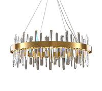 ZR98US Round Golden Crystal Light Luxury Irregular Layout Dining Room Chandelier Kitchen Island Bedroom Corridor