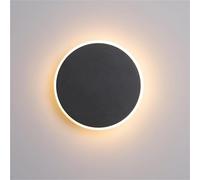 ZR98US Round, Nordic Circle Lamp 3-Color Dimmable Wall Light for Living Room Bedroom Stairway Porch(Black)
