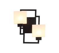 ZR98US Square Light, Matte Black with Glass Wall Mounted Lights for Bedroom Reading Living Room