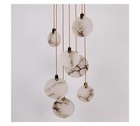 ZR98US Staircase Long Chandelier Luxury Villa Marble Crystal Hanging Lamp Living Room Decoration Stone Light Fixtures, Chandelier,Ceiling