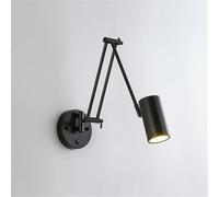 ZR98US Swing Arm, Cylindrical Lamp 3-Color Dimmable Wall Light for Bedroom Bedside Reading Living Room