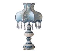 ZR98US Table Chambre Coucher lit Chevet Bleu Tissu lampadaire en Forme pétale Lampe Lecture européenne Style de Luxe Lampes pour Le Salon (Couleur: Interrupteur à Distance)