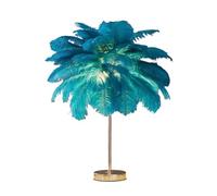 ZR98US Table Lamp en Plumes d'Ostric, Très Coloré Idéal pour Les Chambres à Coucher Les Espaces de Vie (Rose)