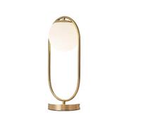 ZR98US Table Lamp Mid-Century, Gold with White Glass Shade