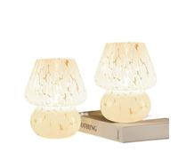 ZR98US Table Lamp : Retro Aesthetic Mushroom Shape, Handcrafted and Dimmable