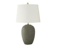 ZR98US Table Lamp Vintage Beige 23" Retro Ceramic with Fabric Shade for Bedroom, Office and Living Room