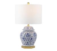 ZR98US Table Lamp Vintage Ginger Jar Blue/White Living Room Bedroom Decor Gift