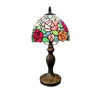 ZR98US Table Lamp Vintage Stained Glass, Compatible with Three-Way, Suitable for Living Room, Bedroom and Office (Warm Yellow)